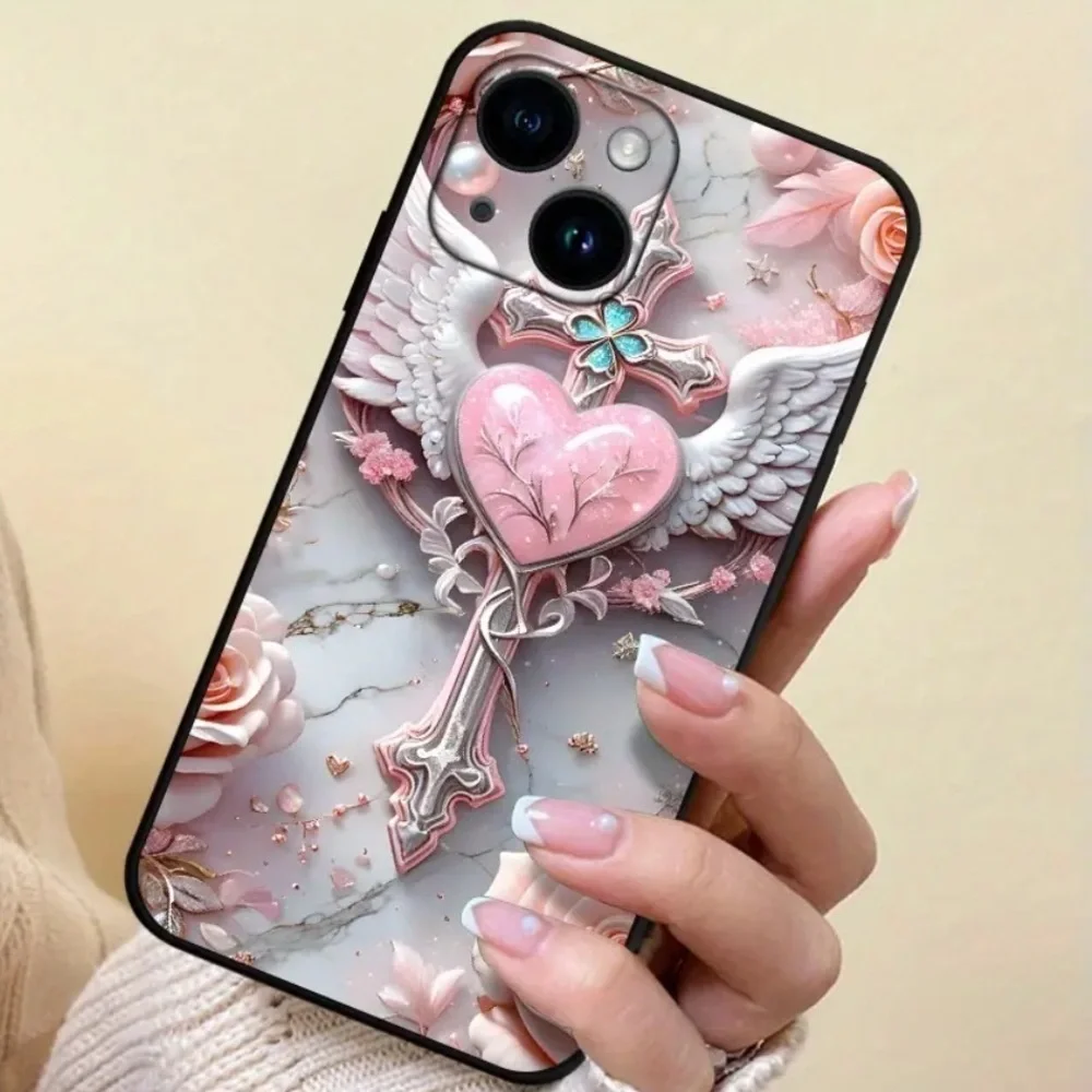 iPhone 16 Pro Max Pink Heart Phone Case